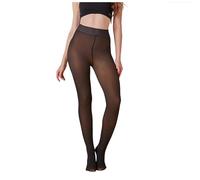 Fleece Tights, Fleece Lined Tights for Women Fake Translucent Pantyhose Black High Waisted Stretch Sheer Thick Leggings Ladies Thermal Leggings Winter Warm Stocking That Look Sheer