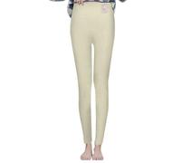Fleece Tights Women's Warm Thermal Leggings Women's Lined Large Sizes Christmas Print Winter Leggings Elegant Skinny Yoga Trousers Soft Slip Trousers Winter Trousers Stretch Seamless Stockings, beige,