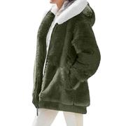 Fleece Tops for Women UK Womens Fleece Jacket Teddy Fluffy Full Zip 2025 New Coats Ladies Faux Fur Hooded Cardigan Sherpa Sweatshirts Casual Warm Outwear with Hood and Pockets