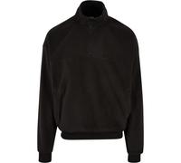 Urban Classics Men's Basic Polar Fleece Troyer Sweatshirt Half-Zip Black M