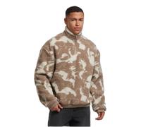 Urban Classics Men's Camo Pattern Teddy Borg ½ Zip Funnel Neck Fleece in Beige | Size: Medium Urban Classics Beige M