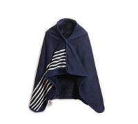 Fleece Wearable Blanket Flannel Plaid Ponchos Shawl Soft Plush Winter Warm Throw Buttons Cape Tippet Double Layer Lap Comfy Wraps (UK, Alpha, One Size, Regular, Regular, 80 * 130cm, Blau)