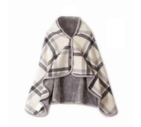 Fleece Wearable Blanket Flannel Plaid Ponchos Shawl Soft Plush Winter Warm Throw Buttons Cape Tippet Double Layer Lap Comfy Wraps (UK, Alpha, One Size, Regular, Regular, 80 * 130cm, Cremefarben)