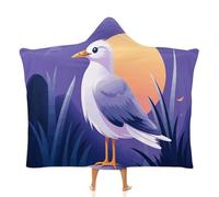 Fleece Wearable Blanket Hoodie Hands-Free Warm Cozy Oversized Coastal Painter Blanket for Working Lounging