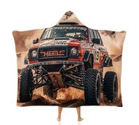 Fleece Wearable Blanket Hoodie Hands-Free Warm Cozy Oversized Desert Trail Running Blanket for Working Lounging, White, 40x50 Inch