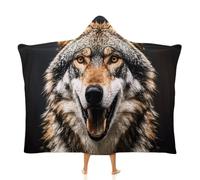 Fleece Wearable Blanket Hoodie Hands-Free Warm Cozy Oversized Hungry Like A Wolf Blanket for Working Lounging