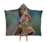 Fleece Wearable Blanket Hoodie Hands-Free Warm Cozy Oversized Hunting Flying Wild Blanket for Working Lounging