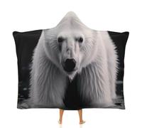 Fleece Wearable Blanket Hoodie Hands-Free Warm Cozy Oversized Polar Bear Blanket for Working Lounging