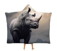 Fleece Wearable Blanket Hoodie Hands-Free Warm Cozy Oversized Rhino Blanket for Working Lounging