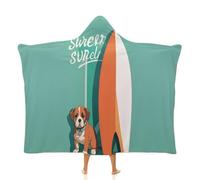 Fleece Wearable Blanket Hoodie Hands-Free Warm Cozy Oversized Surfboard And Puppy Blanket for Working Lounging