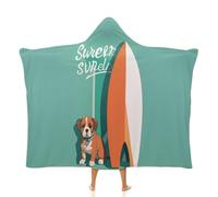Fleece Wearable Blanket Hoodie Hands-Free Warm Cozy Oversized Surfboard And Puppy Blanket for Working Lounging