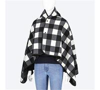 Fleece Wheelchair Blanket, Multi-Purpose Shawl with Button, Shoulder Throw, Shawl Blanket, Double Sided Blanket(B)
