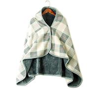 Fleece Wheelchair Blanket, Multi-Purpose Shawl with Button, Shoulder Throw, Shawl Blanket, Double Sided Blanket(C)