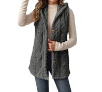 Fleece Women's Gilets Long Lightweight Ladies Jackets Sleeveless Womens Gilet Fluffy Longline Body Warmers Autumn Winter Spring Button Down Fuzzy Vest with Pockets