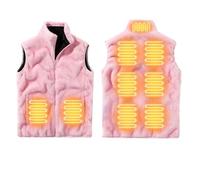 Fleece Women's Heated Gilet, Heated Vest With 3 Temperature Adjustable Smart Temp Control Ladies Body Warmer, Up To 8 Hours,For Commuting,Outdoor Work(Pink,M)