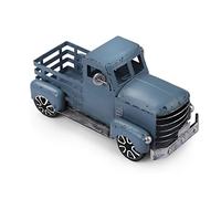 Fleecy day Vintage Truck Décor, Blue Farmhouse Car with Light Tiered Tray, Cute Metal Car Gift Pickup Truck Model for Home Decoration Table Decoration & Tabletop Storage 7 x 3 x 3 inches