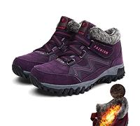 SENGHUI Fleekcomfy Snowy Villi Leather Ankle Boots, Men Womens Winter Anti-Slip Thermal Villi Leather Plateau Boots Snow Boots (D,6.5)