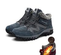 SENGHUI Fleekcomfy Snowy Villi Leather Ankle Boots, Men Womens Winter Anti-Slip Thermal Villi Leather Plateau Boots Snow Boots (G,8)