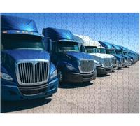 Fleet Blue Wheeler Semi Trucks Puzzles for Adults, Impossible Hard Difficult Challenging Jigsaw_500pcs