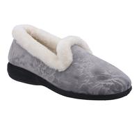 Fleet & Foster Adelaide Grey Velour Female Classic Ladies Slippers