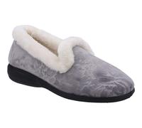Fleet & Foster Adelaide Womens Grey Velour Slipper - Size 3.5 UK - Grey