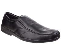 Fleet & Foster Alan Black Slip On Mens Shoes Embossed Full Grain leather