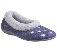 Fleet & Foster Alaska Womens Casual Fleece Cosy Slippers Navy