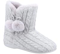 Fleet & Foster Apple Grey Knit Female Ladies Bootie Slippers