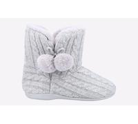 Fleet & Foster Apple Knitted Bootie Slipper Womens - Grey - Size UK 5