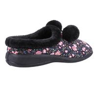 Fleet & Foster Buzzard Mule Slipper Black Contrast fleece lining, Multi Floral