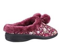 Fleet & Foster Buzzard Mule Slipper Burgundy Contrast fleece lining, Multi Flo