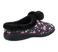 Fleet & Foster Buzzard Mule Slipper Navy Contrast fleece lining, Multi Floral