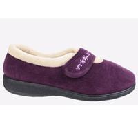 Fleet & Foster Women's Capa Touch Fastening Memory Foam Slipper in Plum | Size: 8 Fleet & Foster Plum 8