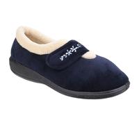 Fleet & Foster Capa Navy Velour Female Touch Fastening Ladies Slipper