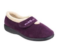 Fleet & Foster Capa Plum Touch Fastening Ladies Slipper Velour