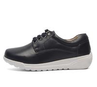 Fleet & Foster Cathy Leather Waterproof Womens Shoes Trainers, Size 7 In Navy