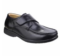 Fleet & Foster Fred Black Touch Fastening Mens Shoes Full Grain Leather