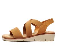 Fleet & Foster Freesia Womens Memory Foam Sandals | Slip On Shoes | Tan | UK Size 7