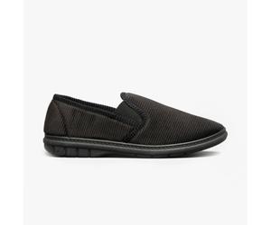 Fleet & Foster JOHN Mens Slippers Black - UK 10