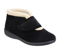 Fleet & Foster Levitt Black Velour Female Touch Fastening Ladies Slipper