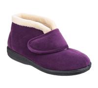 Fleet & Foster Levitt Plum Velour Female Touch Fastening Ladies Slipper