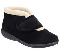 Fleet & Foster Ladies Bootie Slippers Levitt – Touch Fastening, Memory Foam – Black UK 3