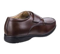Fleet & Foster Mens Fred Dual Fit Touch Fastening Moccasin Shoes Brown