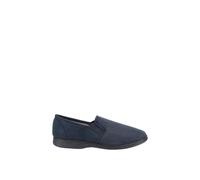 Fleet & Foster Men's Tim Twin Gusset Slipper in Navy | Size: 7 Fleet & Foster Navy 7