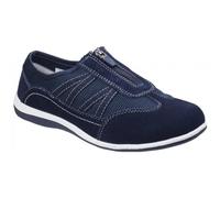 Fleet & Foster Mombassa Womens Suede Zip Up Comfort Navy Shoes