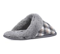 Fleet & Foster Neath Mule Slipper Grey Luxury padded upper, Faux fur top line