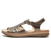 Fleet & Foster Ruth Womens Leather Sandals | Sandals | Metal / Silver | UK Size 7