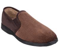 Fleet & Foster Tim Mens Twin Gusset Memory Foam Slippers Warm Lined Grip Sole