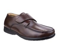 Fleet & Foster Touch Fastening Mens Shoes Fred Dual Fit Moccasin Brown