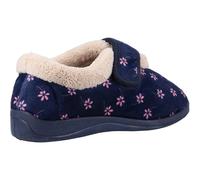 Fleet & Foster Tunnis Womens Fluffy Slippers Navy 5 UK